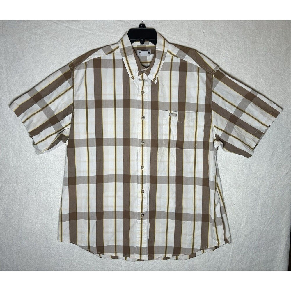 Carhartt Men’s XL Plaid Cotton Woven Short Sleeve Button-Down Shirt S114MOS